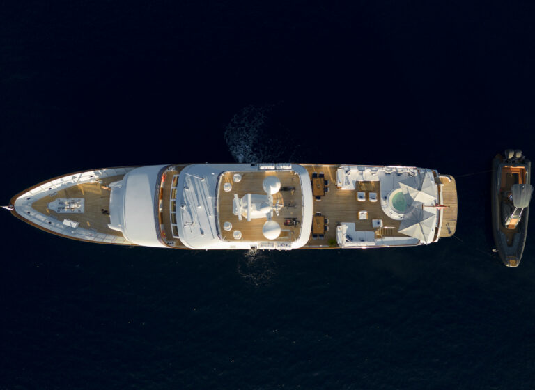 Aerial view with tender