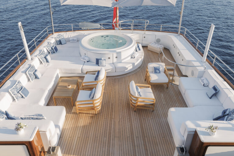 Aerial view of bridge deck aft