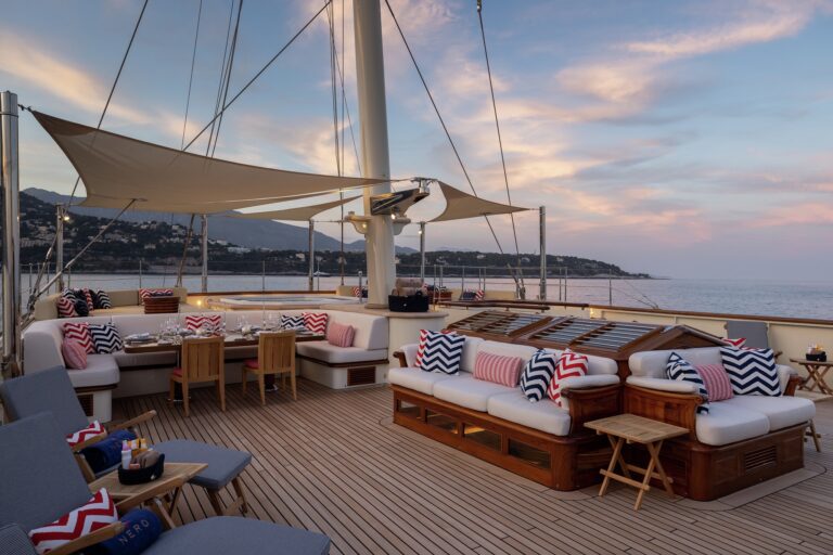 Deck Lounge At Dusk