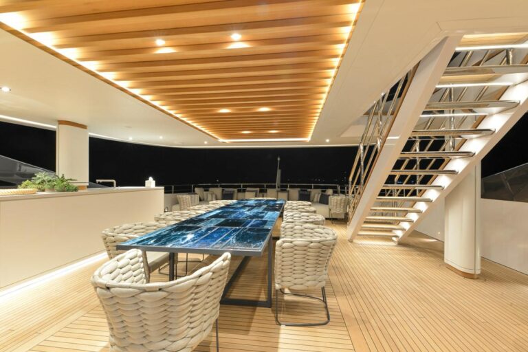 Upper Deck Dining At Night