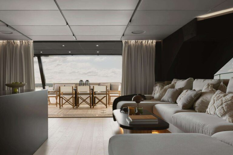 Plush lounge view aft