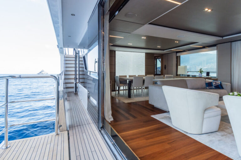 Port side balcony into main salon