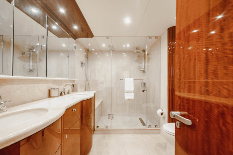 Light and spacious master bathroom