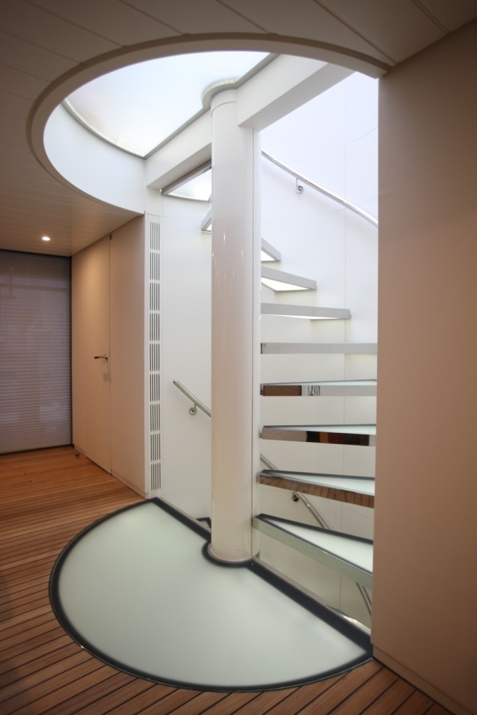 Inside Staircase Aboard Yacht OCEAN SAPPHIRE