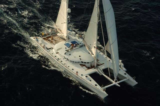 From Above Aspect Aboard Yacht DOUCE FRANCE