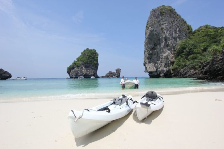 Beach With Kayak Aboard Yacht DOUCE FRANCE