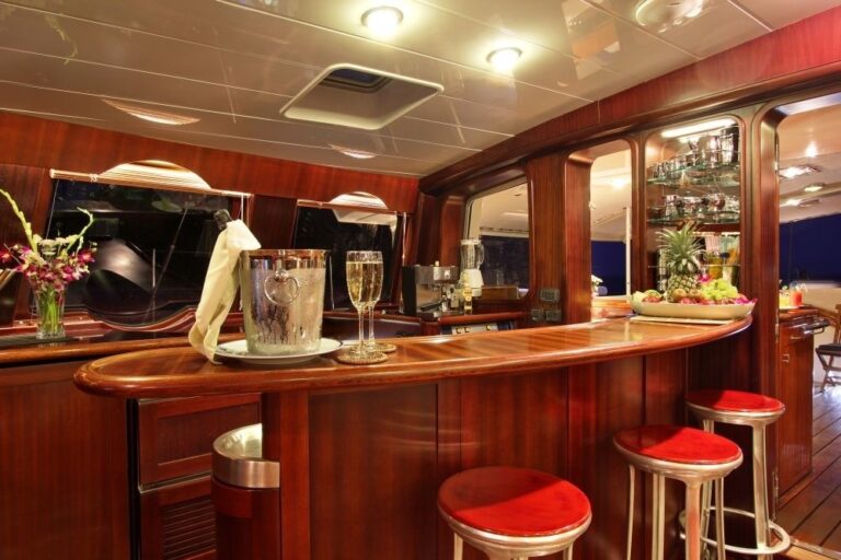 Saloon Drinks Bar On Board Yacht DOUCE FRANCE