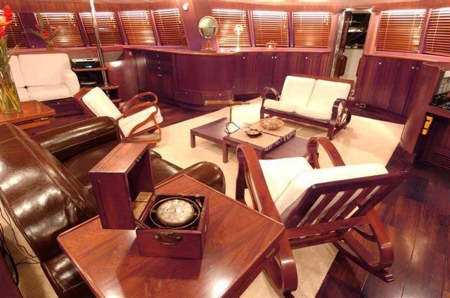 Sitting: Yacht DOUCE FRANCE's Saloon Captured