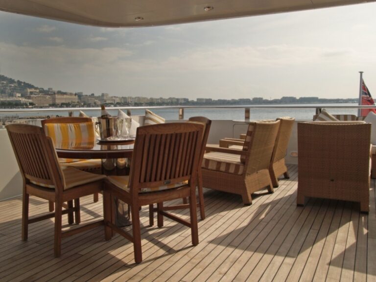Bridgedeck Deck Close Up Aboard Yacht ALASKA OF GEORGE TOWN