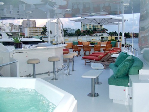 Fly-bridge Aboard Yacht AT LAST
