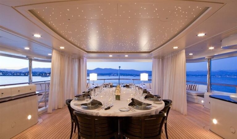 Top Deck Furniture On Yacht LATITUDE