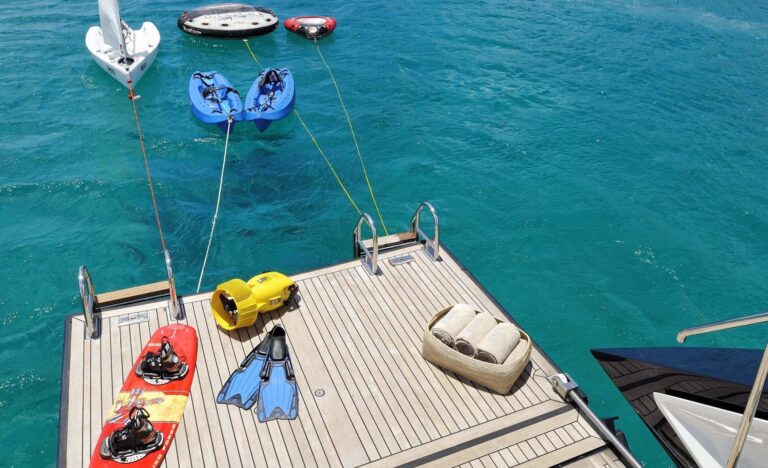 Swimming Landing On Board Yacht DRUMBEAT