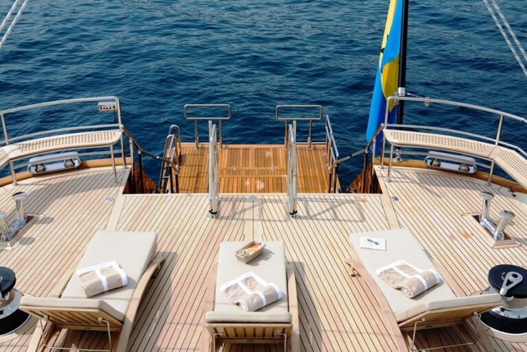 Swimming Landing: Yacht SELENE's Aft Deck Pictured