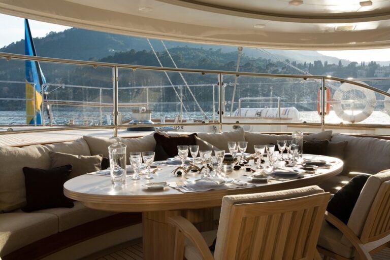 Aft Deck Eating/dining On Board Yacht SELENE