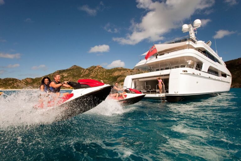 Jetski Skiing On Board Yacht DIAMOND A
