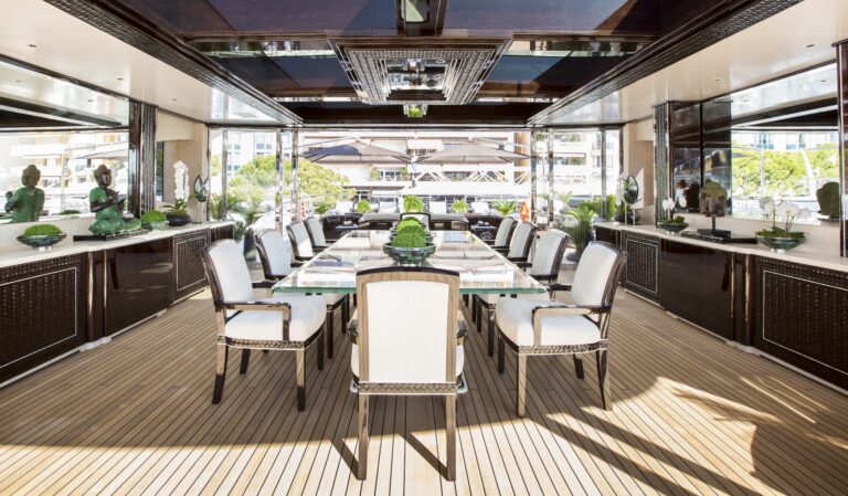 sun deck al fresco dining area