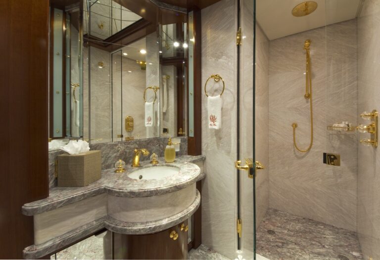 Showering Area On Board Yacht BLUE MOON