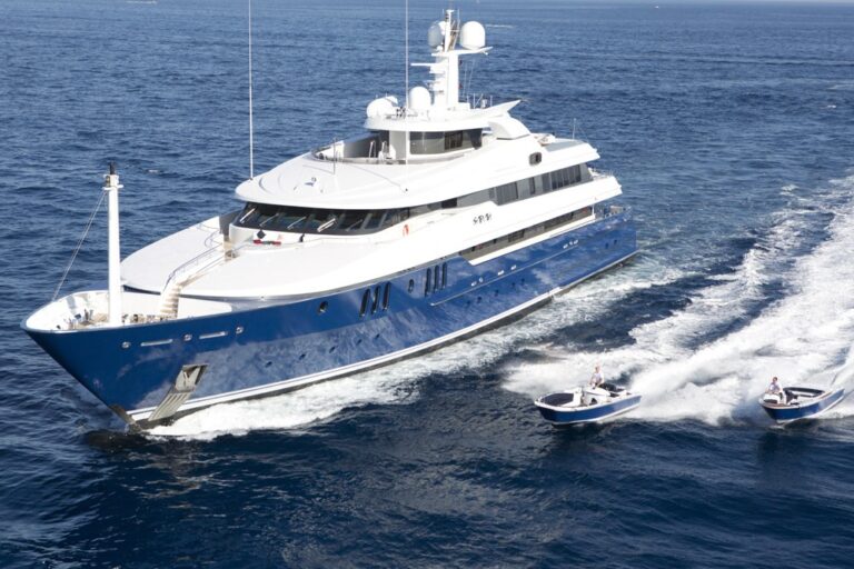 Overview With Ship's Tenders Aboard Yacht SARAH