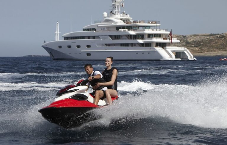 Jetski Skiing Aboard Yacht PEGASUS VIII
