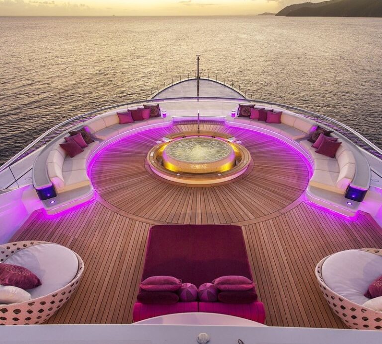 Jacuzzi Pool Upon The Aft Deck On Board Yacht SOLANDGE