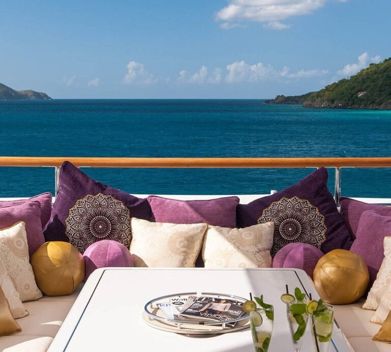 Sitting Upon The Sun Deck Aboard Yacht SOLANDGE