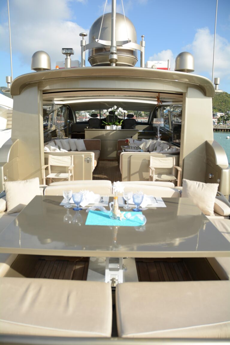 Aft Deck Table And Convertable Sunpad