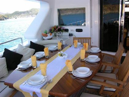 Benetti Yacht BACCHANAL -  Upper Aft Deck Dining