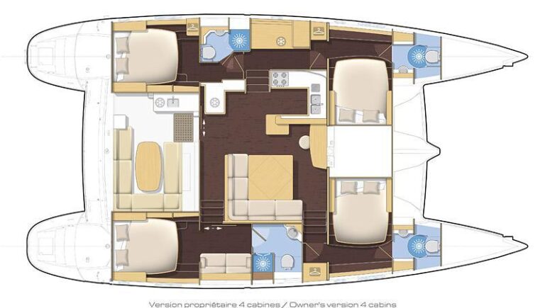 Catamaran KIWI PRYDE - Layout