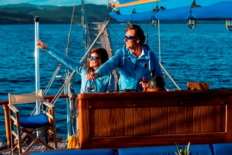 The crew at the helm