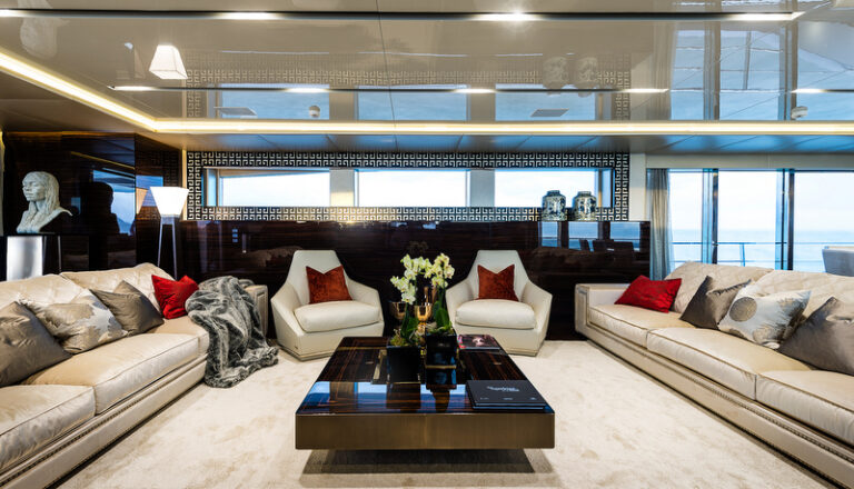 Flying Dragon superyacht - saloon - Image credit to AB Photodesign