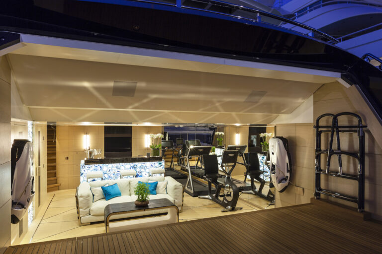 Gym euipment and relaxation area