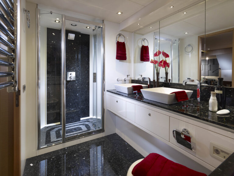 Luxury charter yacht VEUVE - Bathroom