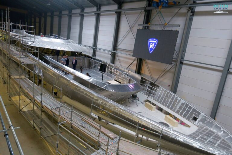 Maia under cinstruction photo by Dutch Yachting