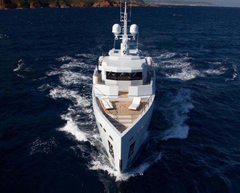 Motor Yacht Preference - bow. Photo credit Tansu Yachts