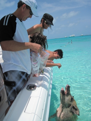 Motor yacht Sioux Empress - Feeding Pigs