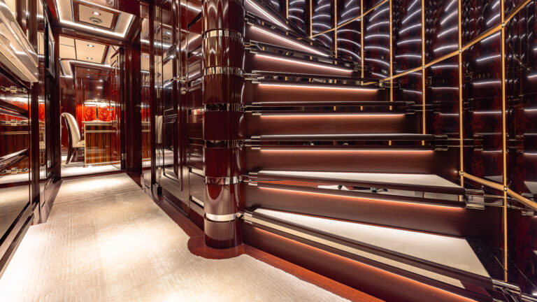 Rock It Stairwell To Lower Deck Credit Yachting Image