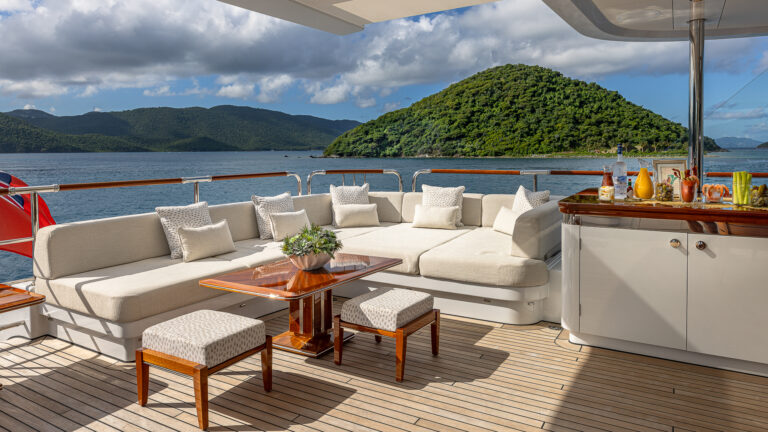 Rock It Sundeck Port Lounging Area Aft Credit Yachting Image