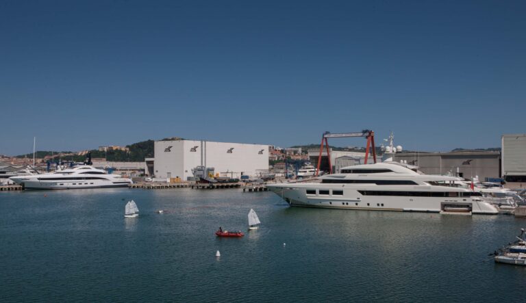 SARAMOUR yacht and the recently launched YALLA yacht at the CRN Shipyard in Ancona