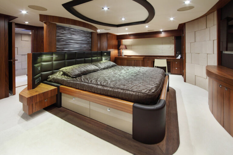 SIMPLE PLEASURE - Full beam master stateroom credit Sunseeker Yachts