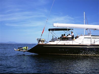 SY LIBERTAS - Aft View