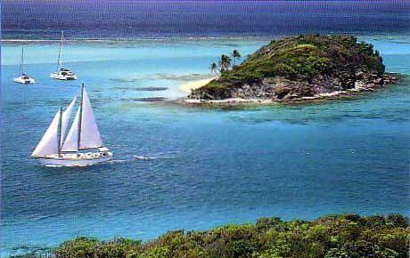 Sail Yacht JAMBALAYA - Sailing into Tobago-Cay