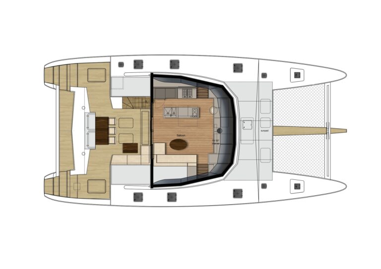 Sailing catamaran ADEA - Layout main deck