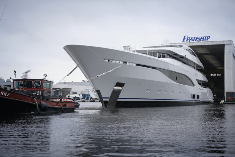 Superyacht Arrow Emerges From The Shed