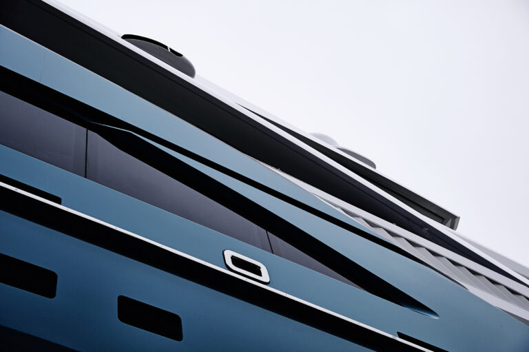 Superyacht GO At Her Launch - Side Detail -  Turquoise Yachts