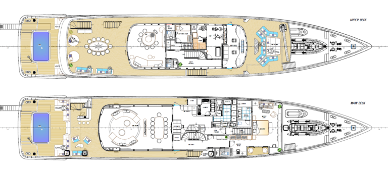 Upper Deck And Main Deck Layout