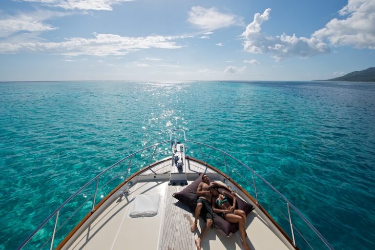 Yacht MISS KULANI -  Relaxing on the Bow at anchor