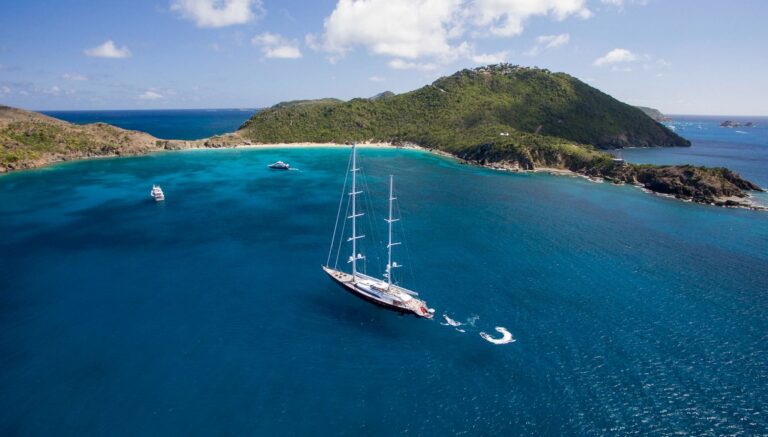Yacht PANTHALASSA By Perini Navi - Moored In The Caribbean
