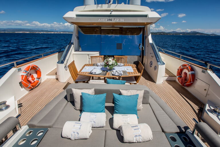Aft Deck Dining And Sunbathing