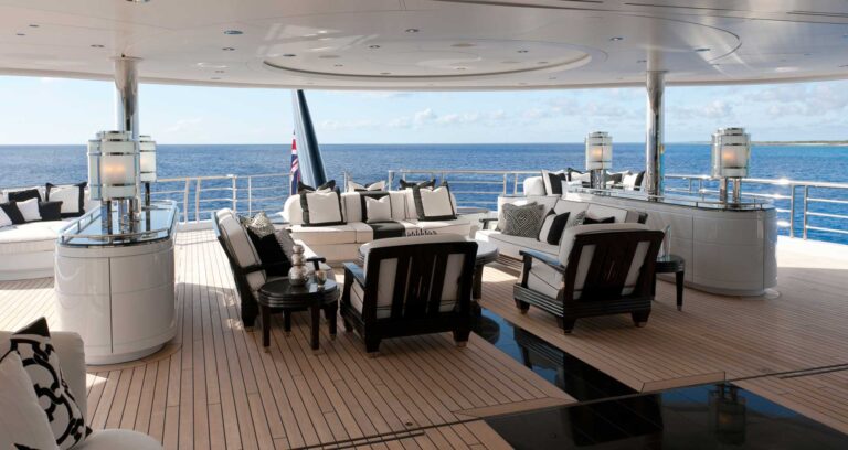 Aft Deck With Comfortable Chairs And Sofas