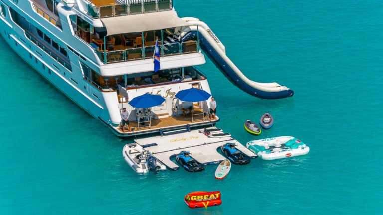 Aft With Water Toys And Water Slide